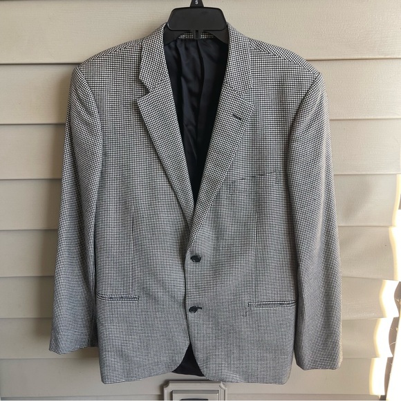 John W. Nordstrom Other - Loro Piana John W Nordstrom 100% Cashmere Sport Coat 46L Black White Houndstooth